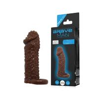 Censan 4 cm Uzatmalı Damarlı Penis Kılıfı Esmer