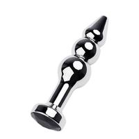 CENSAN Anal Plug Metal gümüş siyah kristalli 11 cm