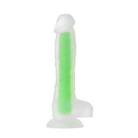 Censan Beyond Yeşil Dick Glow Gece Parlayan Dildo, Silikon, Şeffaf, 18 cm