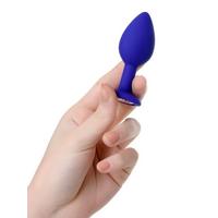 Censan Brilliant Anal Plug Mavi beyaz kristalli 7 cm 26 g